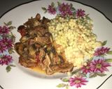 Gombás zúzapörkölt, tarhonyával recept fázis 7 fotója