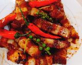 Hình bước làm 4 của món Ba rọi kho khô (món chay)