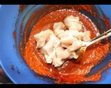 A picture of step 2 of Chicken Popcorn 65.