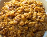 A picture of step 8 of Jollof Rice and Beans.