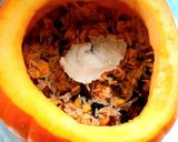 A picture of step 6 of Sweet rice porridge in pumpkin.