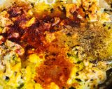 A picture of step 2 of Malabar paratha chicken sandwich.