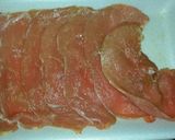 A picture of step 6 of Asparagus wrapped in Meat (Japanese style).