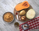 Foto del paso 1 de la receta: Guiso de invierno de col y calabaza con garbanzos en olla FussionCook FC7Smart