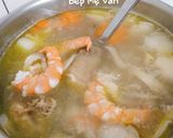 Hình bước làm 5 của món Nui tôm,gà nấm và rau củ
