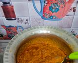 A picture of step 5 of Kolhapuri Misal.