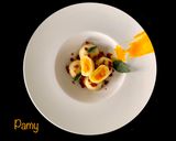 Foto del passaggio 7 della ricetta Gnocchi di patate ripieni con zucca, amaretti e guanciale croccante