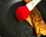 A picture of step 3 of Tamagoyaki (Japanese Rolled Omelette).
