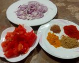 A picture of step 1 of Raw banana sabzi.