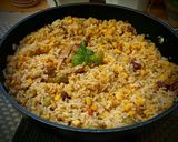 Tonhalas zõldsèges bulguros rizses olìvabogyós egytàlètel 🐟🥕🌶🌽🫘🫑🍛 recept fázis 5 fotója