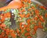 A picture of step 1 of Creamy chicken noodle skillet.