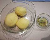 Töltött, sült burgonya, zöldfűszeres öntettel recept fázis 1 fotója