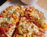 कॉर्न वेज पिज़्ज़ा (corn veg pizza recipe in hindi) रेसिपी चरण 7 फोटो