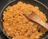 A picture of step 3 of Chicken Omurice - the old classic Japanese comfort meal, chicken kitchup rice with omlette.