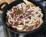 Une image de l'étape 12 de Navets marteau au bœuf, tomates et jus de pêches de vigne.