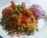 A picture of step 9 of Arroz con Mariscos (Peruvian Seafood Rice).