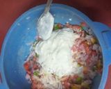 A picture of step 2 of Suji bread pizza.