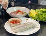 Hình bước làm 6 của món Mực Hấp Cuốn Bánh Tráng Rau Muống