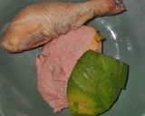 Hình bước làm 1 của món Bí ngô nhồi gà bơ