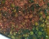 A picture of step 4 of Methi Matar pulaw.