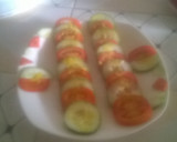 A picture of step 1 of Tomato and cucumber salad.