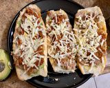 A picture of step 3 of Molletes with Chorizo.