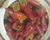A picture of step 8 of Red chillies pickle.