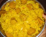 A picture of step 5 of Soya Pulao.