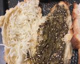 A picture of step 2 of Zaatar and cheese croissant.