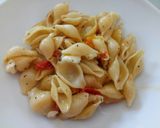 A picture of step 5 of Pasta shells with roasted rainbow tomatoes.
