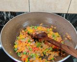 A picture of step 3 of POMEGRANATE FRIED RICE (with brown rice).