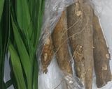 Hình bước làm 1 của món Khoai mì hấp lá dứa cốt dừa