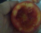 A picture of step 3 of Tomato santa with spinach Christmas trees.