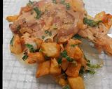 Foto del paso 6 de la receta: Pollo con guarnición de papas con crema y cebolla de verdeo 😍🤤