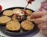 A picture of step 6 of Crispy Eggplant Rounds with a Creamy Cheese Filling 🍆.