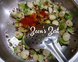 A picture of step 2 of Brussel sprouts Fry.