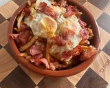Foto del paso 6 de la receta: Nido de patatas paja con huevos de codorniz y crujiente de jamón