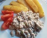 รูปขั้นตอนการทำที่ 2 ของ หมูบดควาร์ก กับมันฝรั่งอบ