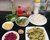 Hình bước làm 1 của món Cơm rang dưa bò