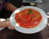 Foto del paso 8 de la receta: Tortitas de papa en salsa de tomate rojo