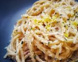 A picture of step 5 of Creamy Lemon & Garlic Spaghetti.