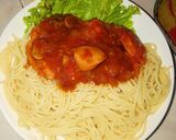 Hình bước làm 5 của món Spaghetti nấm và xúc xích