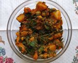 A picture of step 6 of Spinach Potato Dry Subji. Aloo Palak.
