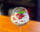 A picture of step 8 of Coconut and berries pudding with sago tapioca balls.
