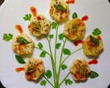 A picture of step 5 of Khatta dhokla.