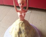 A picture of step 1 of Butter cream doll cake.