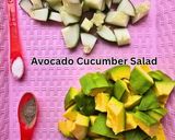 A picture of step 1 of Cucumber-Avocado Salad.