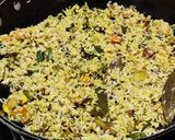 A picture of step 2 of Maharashtrian style masala bhaat.