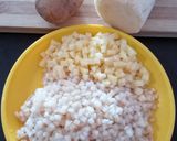 A picture of step 1 of Manja Rai(Banana Stem Curry in Mustard Paste).