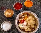 A picture of step 1 of Kacche kele(Raw banana) ki sabzi.